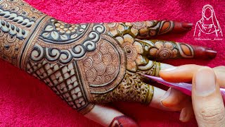 Very Beautiful Detailed Back Hand Mehndi Design  Beautiful Semi Bridal Henna Design For Hand [upl. by Ardnoet118]