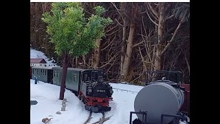 Winterbetrieb sächsische Schmalspurbahn LGB  Gartenbahn  Spur G [upl. by Hodgkinson]