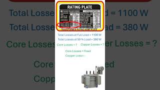 Transformer Losses Numerical  Core Losses of Transformer  Copper Losses in Transformer [upl. by Anila]