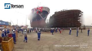 TERSAN Shipyard NB1019 Atlantic Viking Launching Ceremony [upl. by Zetrauq464]