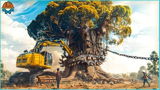 30 Incredible Dangerous Monster Stump Removal Excavator [upl. by Submuloc]