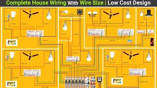 Complete electrical house wiring with wire size for all room [upl. by Bigler]