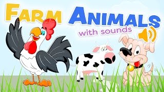 Los ANIMALES DE LA GRANJA con sonidos  Palabras en inglés y español [upl. by Tisbe]