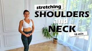 10 MIN❤️ NECK AND SHOULDERS STRETCH  for good posture back and neck pain [upl. by Edmea]