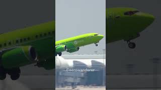 S7 AIRLINES B737800 takeoff at Bangkok Airport shorts aviation b737 takeoff plane bangkok [upl. by Giglio]