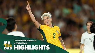 CommBank Matildas v Uzbekistan  Highlights  Paris 2024 Asian Qualifier [upl. by Miner]