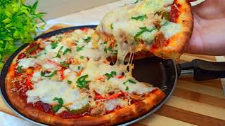 PIZZA 🍕 à la Poêle ‼️👌🔝 Sauce Tomate  Recette Cuisine Marocaine  Pan Pizza Recipe [upl. by Noeled]