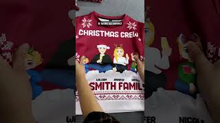 Christmas Flat Art Family Christmas Crew  Gift For Family  Personalized Unisex Ugly Sweater [upl. by Valleau]