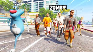 OGGY JACK and PINKA Surviving Zombie Virus In GTA 5 Part 1 Zombie Apocalypse [upl. by Akcimehs]