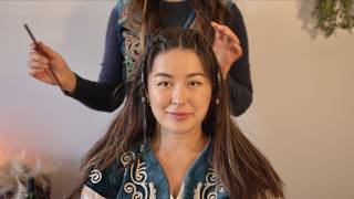 ASMR Careful amp Perfectionistic Hair Stying amp Adjustments for Ediya Kazakh Style Real Person [upl. by Fifi]