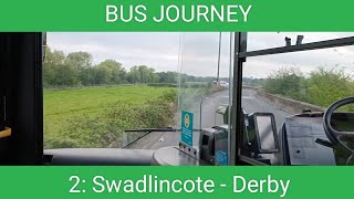 🇬🇧 BUS JOURNEY  Arriva Midlands 2 Swadlincote  Derby [upl. by Annah]