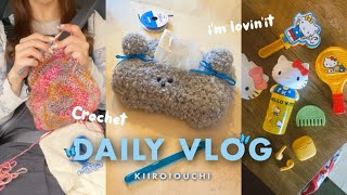 Vlog 🌼 かぎ針編みでクマのティッシュカバー┆マステでドラえもんネイル┆キティちゃんのハッピーセット🍟🌈 [upl. by Edholm191]