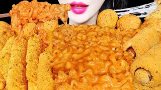 ASMR CHEESY CARBO FIRE NOODLE CHICKEN CHEESE BALL 까르보불닭 뿌링클 치킨 치즈볼 먹방 EATING SOUNDS MUKBANG [upl. by Sheya29]