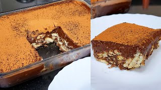 10 minutes No bake chocolate biscuit cake pudding dessert recipe  no chocolate no cream no eggs [upl. by Alyakcm652]