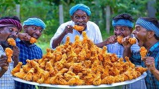 FRIED CHICKEN LEGS  500 Crispy Chicken Leg Fry Recipe Cooking in Village  Fried Leg Piece [upl. by Helve]