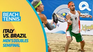 Beach Tennis  Italy vs Brazil  Mens Doubles Semifinal  ANOC World Beach Games Qatar 2019  Full [upl. by Tenaej671]