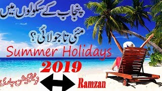 Notification Punjab School Summer Holidays 2019  May School Holidays 2019 [upl. by Fleisig]