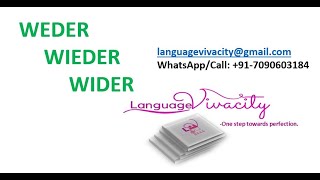 weder wider wieder  Learn Pronunciation and Meaning  Difference between weder wider and wieder [upl. by Ynehpets]