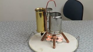 KAFFEMASKINE drevet af FYRFADSLYS eller SPRITBRÆNDER [upl. by Aicilaanna769]