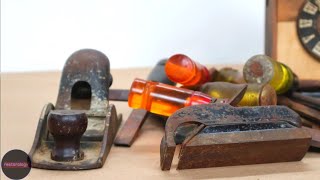 Restoration of Two Antique Hand Planes  Japanning Experiment [upl. by Trebmer894]