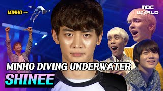 CC SHINee Minho diving from a height of 10m platform SHINEE MINHO JONGHYUN KEY [upl. by Damas]