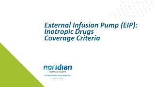 External Infusion Pump EIP Inotropic Drugs Coverage Criteria [upl. by Sitof]