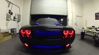 20082014 Dodge Challenger SRT8 RGB Halos amp RGB Lit Cowles Hood Vents amp Grills [upl. by Ecreip985]