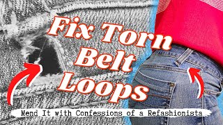 How to fix torn belt loops on jeans  a quick amp easy mending tutorial  tips too [upl. by Adnaw]