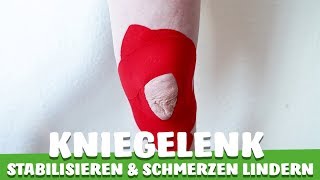 KNIEGELENK mit KINESIOTAPE STABILISIEREN und SCHMERZ lindern [upl. by Lebam419]