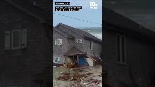 Third home collapses along beach in Outer Banks North Carolina [upl. by Moria]