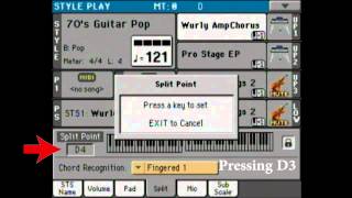 KORG Arranger Keyboards How to save a Split Point Tutorial [upl. by Yaf187]