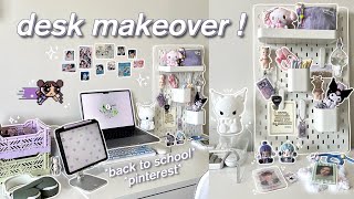 pinterest desk makeover 🖇️📓 back to school stationery organization aesthetic pegboard desk setup 🎀 [upl. by Aciram749]