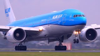 4K 20 MINUTES Close Up POLDERBAAN LANDINGS  Amsterdam Schiphol Airport AMS Plane Spotting 2021 [upl. by Cilo]