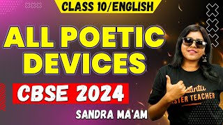 All Poetic Devices  Class 10 English  CBSE 2024  Sandra Maam [upl. by Lletnom630]