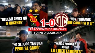 quotNECESITAMOS UN 9quot  HINCHAS de MELGAR reaccionan al TRIUNFO ante UTC  TORNEO CLAUSURA [upl. by Airdnassac]