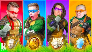 Ninja Turtle Boss Challenge Family Fortnite Battle [upl. by Siclari]