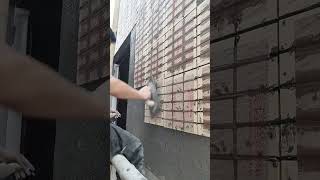 House exterior wall Cardboard brick decoration process [upl. by Ainniz]