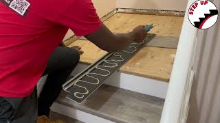 Installing Vinyl on a Stair Landing howto diy stepup vinyl vinylflooring [upl. by Marentic386]