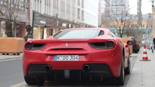 new Ferrari 488 GTB  Startup rev and acceleration sound [upl. by Nesyaj190]