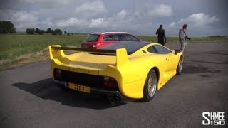 Jaguar XJ220S  Drag Races Startup and Convoy [upl. by Angelo]