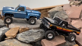 Axial SCX10 III proline Chevy 1982 K10 VS Carisma SCA1E 1976 Ford F150 limited edition Part 1 [upl. by Radke]