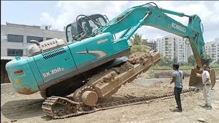 KOBELCO SK 350 Excavator track chain repairing and replacing [upl. by Turmel]