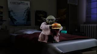 ASMR Yoda eats hamburger while my parents fight downstairs [upl. by Lleraj]