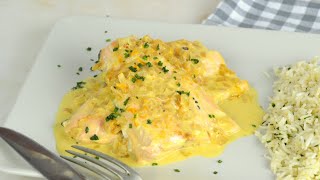 Salmón a la naranja Receta de pescado fácil y deliciosa [upl. by Anuait]