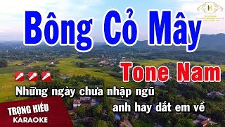 Karaoke Bông Cỏ May Tone Nam Nhạc Sống  Trọng Hiếu [upl. by Trelu]