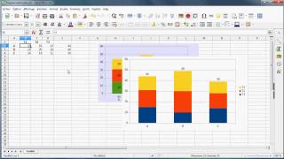 LibreOffice Calc  Afficher le total des colonnes dans un graphique empilé [upl. by Ahsram]