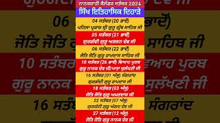 Nanakshahi Calendar September 2024 l Sikh Historical Days l Gurpurab September 2024 l [upl. by Ellett]