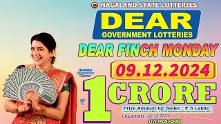 DEAR FINCH MONDAY DRAW DEAR 8 PM ONWARDS DRAW DATE 09122024 NAGALAND STATE LOTTERIES [upl. by Lochner73]