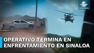 Helicóptero artillado se enfrenta a balazos contra camioneta en Sinaloa [upl. by Duwe]