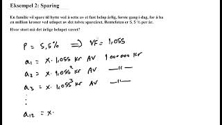 Eksempel 2 – sparing praktisk bruk av geometrisk rekke [upl. by Worrad]